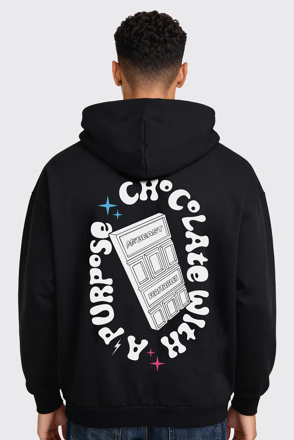 Feastables Retro Hoodie - Black