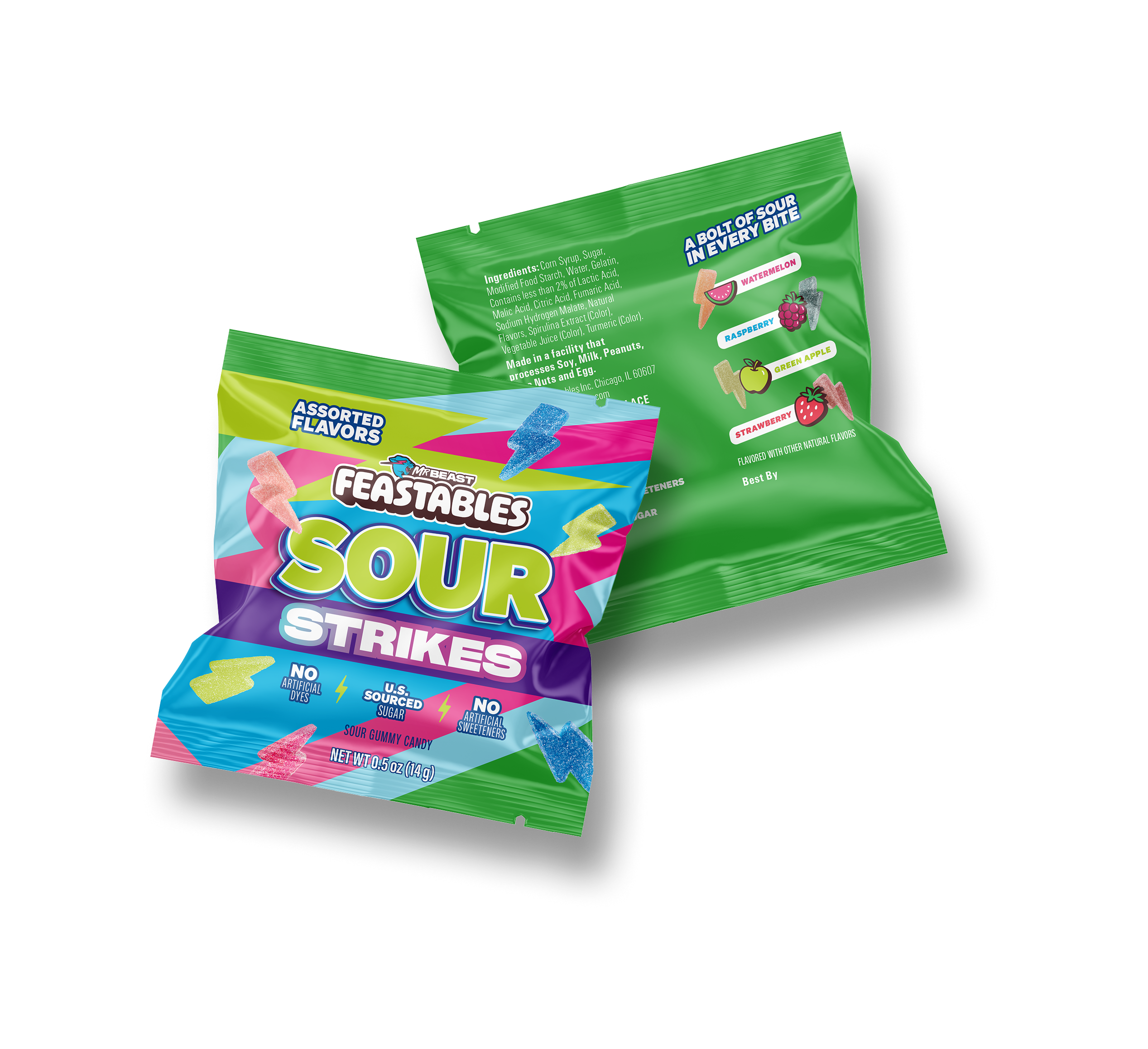 Valentines Assorted Sour Strikes Treat Pack