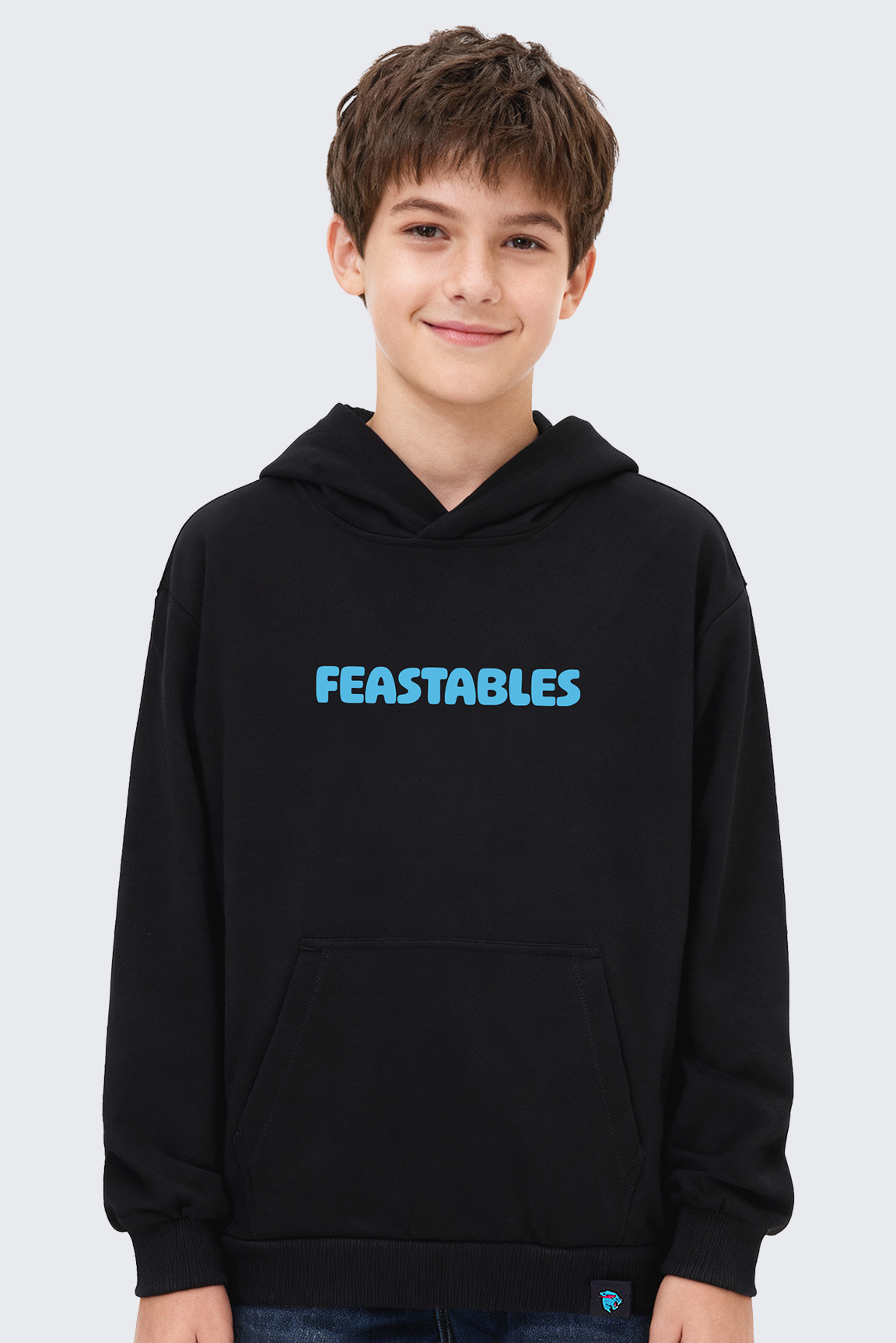 Youth Feastables Retro Hoodie - Black