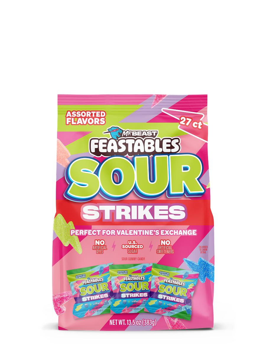 Valentines Assorted Sour Strikes Treat Pack